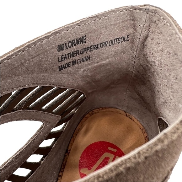 Tan Lace Up Loraine Open Toe Wedge Sandals Size 8 Women’s - Picture 3 of 6